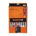 (Bild für) Schraubendreher-Satz, BahcoFit, 7-tlg, isoliert, Schlitz + PH