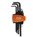 (Bild für) Winkelschraubendreher-Satz, 9-tlg, 6kant, lang, brüniert