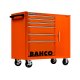 (Bild für) Classic Werkstattwagen 40" mit Schrank und 6 Schubladen, orange