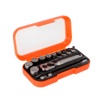 (Bild für) 1/4" Steckschlüsselsatz, 13-teilig, Metallgriff