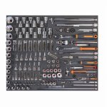 (Bild für) 3/3 Einlage, Steckschlüssel + Zubehör 1/4"+3/8"+1/2", 138-tlg