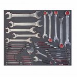 (Bild für) 3/3 Einlage, Schraubenschlüssel, Zoll, 43-tlg