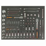 (Bild für) 3/3 Einlage, Schraubenschlüssel + Steckschlüssel, 83-tlg