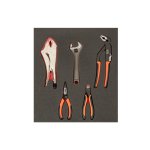 (Bild für) 2/3 Einlage, Zangen + Rollgabelschlüssel, 5-tlg