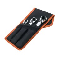 (Bild für) Vierfach-Knarren-Ringschlüssel-Satz, 3-tlg, Gürteltasche