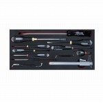 Metallwerkzeugkoffer mit Sortiment, 129-teilig 1/4" + 3/8", Zollmass