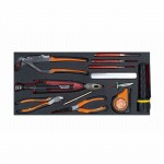 Metallwerkzeugkoffer mit Sortiment, 129-teilig 1/4" + 3/8", Zollmass