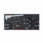 Metallwerkzeugkoffer mit Sortiment, 143-teilig 1/4" + 3/8", Zollmass
