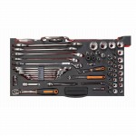 Metallwerkzeugkoffer mit Sortiment, 134-teilig 1/4" + 3/8", Zollmass