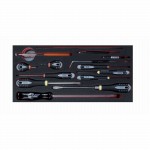 Metallwerkzeugkoffer mit Sortiment, 134-teilig 1/4" + 3/8", Zollmass