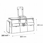 Geschlossene Werkzeugtasche 24", mit Teleskopgriff und Rädern