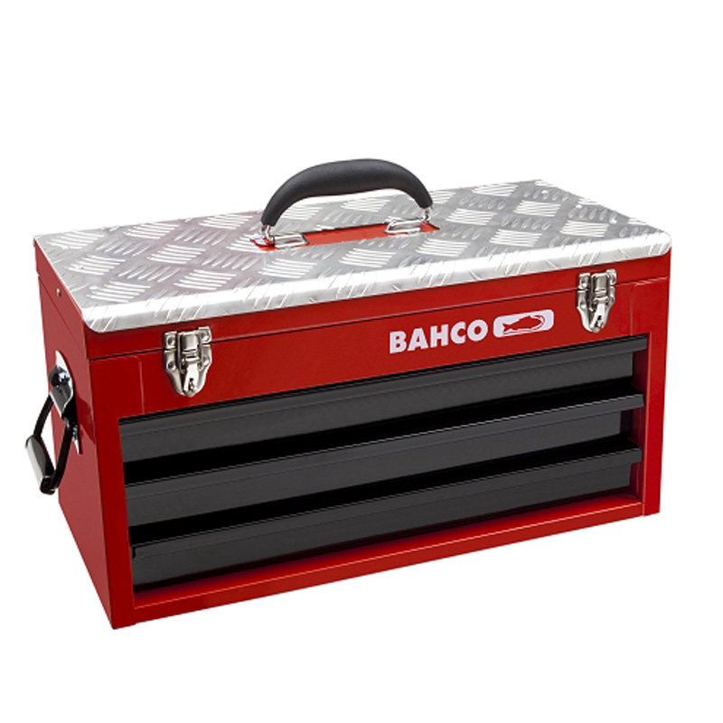 Bahco Metall-Werkzeugbox mit 3 Schubladen und Deckelfach, 1483KHD3RB :  Bahco-Werkzeuge