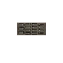 1/3 Einlage, Kraft‐SteckschlüsselEinsätze + Zubehör 1/2", 15-tlg