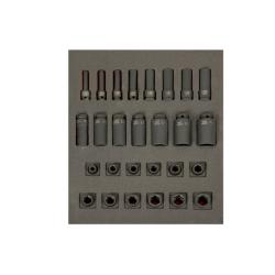 2/3 Einlage, Kraft‐Steckschlüssel + Zubehör 1/2", 27-tlg