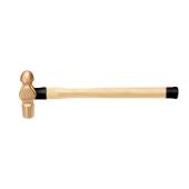 Englischer Schlosserhammer mit Kugelpinne, Hickory-Stiel, Berylliumkupfer, 700g