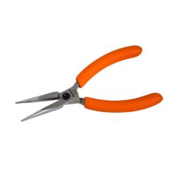 Präzisions-Spitzzange, gezahnte Backen, PVC-Griffe, 144 mm, Industrieverpackung