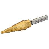 Stufenbohrer, 1/4" (6 mm), Bohrlöcher 4-12 mm, 1 mm-Schritte