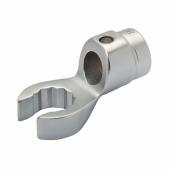 Offener Hahnenfuß-Ringschlüssel mit runder 16 mm Zapfenaufnahme, SW 15 mm