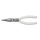 Flachrundzange, Edelstahl/Inox, magnetisch, PVC ummantelte Griffe, 160 mm