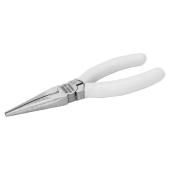 Flachrundzange, Edelstahl/Inox, magnetisch, PVC ummantelte Griffe, 200 mm