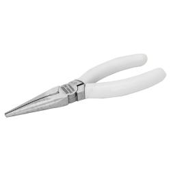 Flachrundzange, Edelstahl/Inox, magnetisch, PVC ummantelte Griffe, 200 mm
