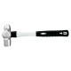 Ingenieur-Hammer mit Kugelpinne, Edelstahl/Inox, magnetisch, 2-Komponenten-Fiberglas-Griff, 318 mm, 570 g, Kopf 100x27 mm, 450 g