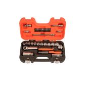 3/8" Steckschlüssel-Satz mit schlanker Knarre, 34-teilig