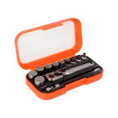 1/4" Steckschlüsselsatz, 13-teilig, Metallgriff