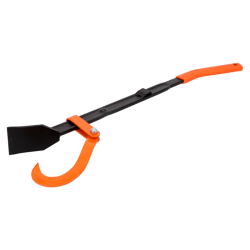Geschmiedeter Stahl-Fällheber mit verstellbarem Wendehaken. Angenehmer Handgriff aus Thermoplast. 800 mm