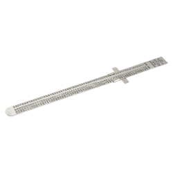 Flexibles Lineal aus rostfreiem Stahl. 160 mm. mm+Zoll