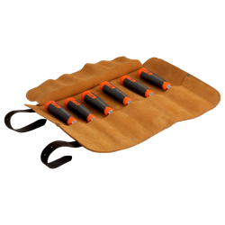 Schlag-Stechbeitel-Satz. 6. 10 .12 .18 .25 .32 mm. in Leder-Rolltasche