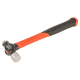 Schlosserhammer mit Kugelpinne mit Fiberglasgriff. 680 g