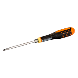 Schraubendreher. Ergo. durchgehende Sechskantklinge mit Sechskantansatz und massiver Schlagkappe. Schlitz. 1.2 x 6.5 x 125 mm