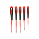 Ergo-Schraubendreher-Satz. 5-tlg. isoliert. Slim-Klingen (Abtrieb: 0.5x3.0. 0.8x4.0. PH1. PH2. T1)