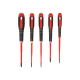 Ergo-Schraubendreher-Satz. 5-tlg. isoliert. Slim-Klingen (Abtrieb: 0.5x3.0. 0.8x4.0. PZ1. PZ2. T1)