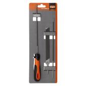 Kettensägefeilen-Set, Ergo-Heft, 200 mm, Ø 4,8 mm