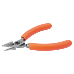 Präzisions-Spitzzange. gezahnte Backen. PVC-Griffe. 144 mm