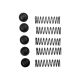 P123-19. P127-19. P128-19. P129-19 - Ersatzteil - Gummipuffer + Feder (je 5x)