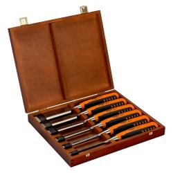 Stechbeitel-Satz, 6,10,12,16,20,26 mm, in Holzbox