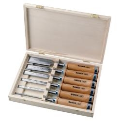 Stechbeitel-Satz, 6,10,12,18,25,32 mm, in Holzbox