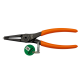 Innensicherungsringzange. gerade Backe. PVC-Griffe. 180 mm. mit Sicherungsring