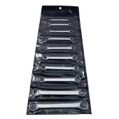 Doppelringschlüssel-Satz, 10-tlg, gerade, 12kant, in Tasche
