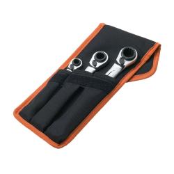 Vierfach-Knarren-Ringschlüssel-Satz, 3-tlg, Gürteltasche