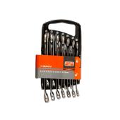 Ring-Maulschlüssel-Satz, 12-tlg, im Kunststoffhalter, 8-19 mm