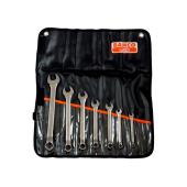 Ring-Maulschlüssel-Satz, gekröpft, 7-tlg, in Kunststofftasche