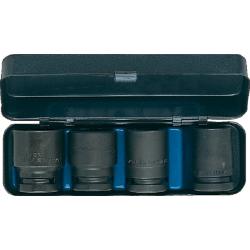 1/2" Kraft-Steckschlüssel-Satz, 6kant, verstärkt, 4-tlg, 17-24 mm