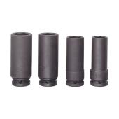 1/2" Kraft-Steckschlüssel-Satz, 6kant, lang, 4-tlg, 17-24 mm