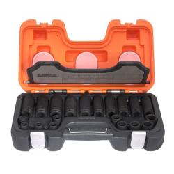 Kraftsteckschlüssel-Satz 1/2", 20-tlg, 10-19 mm, je 10x normal+lang