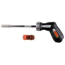 Bit-Ratschen-Schraubendreher 1/4", Pistolengriff, 6 Bits, 260 mm