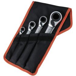 Vierfach-Knarren-Ringschlüssel-Satz, 4-tlg, Gürteltasche
